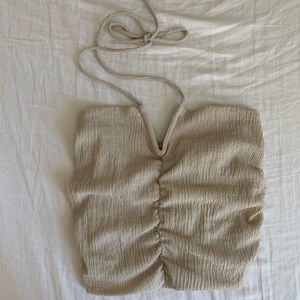 NWOT beige halter tie top.